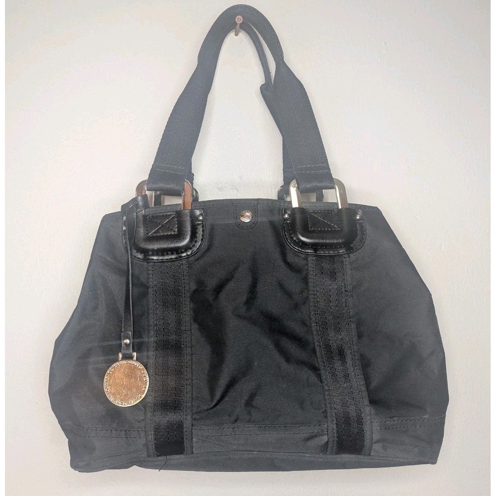 Franco Sarto Black Nylon Tote Satchel – Classic Everyday‎ Work Bag